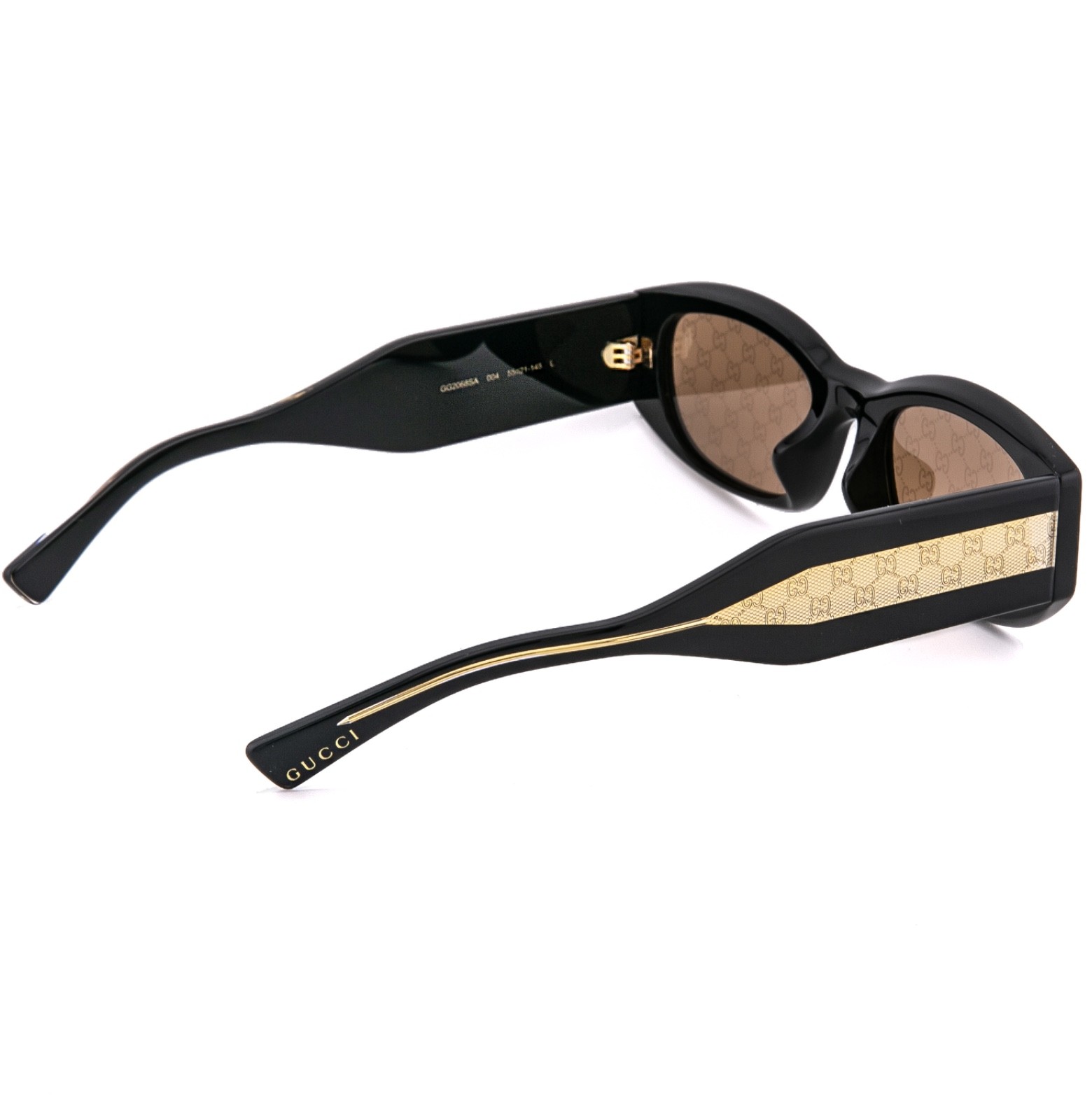 GUCCI 2068 Black Brown GG GUCCISSIMA Print Logo GG2068SA Geometric Sunglass 004