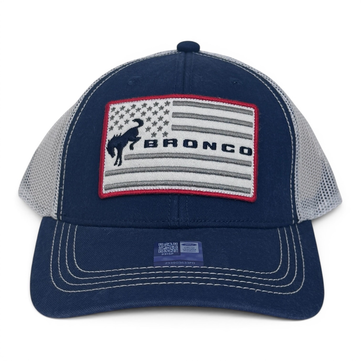 Ford Bronco USA Flag Curved Bill Adjustable Snapback Trucker Cap Hat