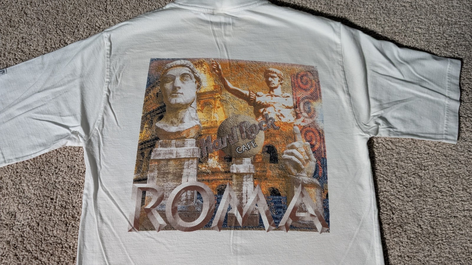 Vintage Hard Rock Cafe – Rome – White T-Shirt Mens Large 90s-2000s
