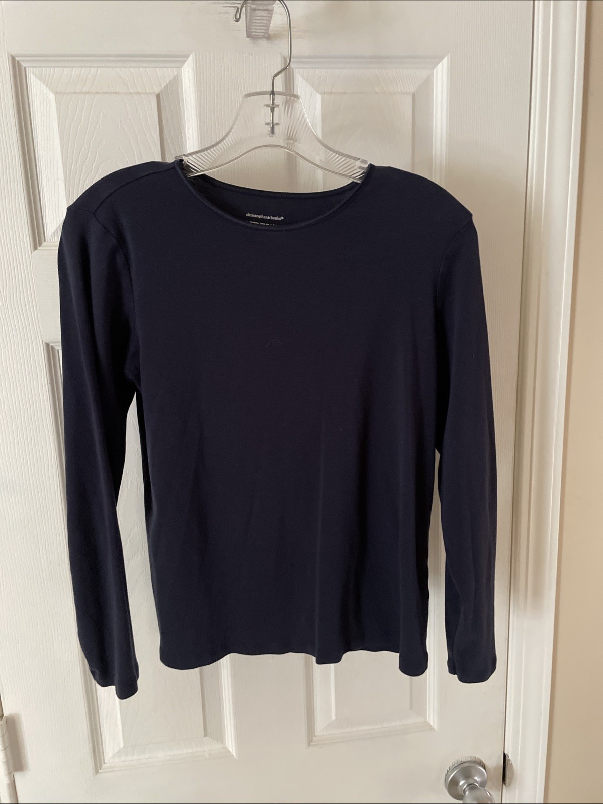Christopher & Banks Sz M Long Sleeve Gorgeous shades of Blue Pull Over Top