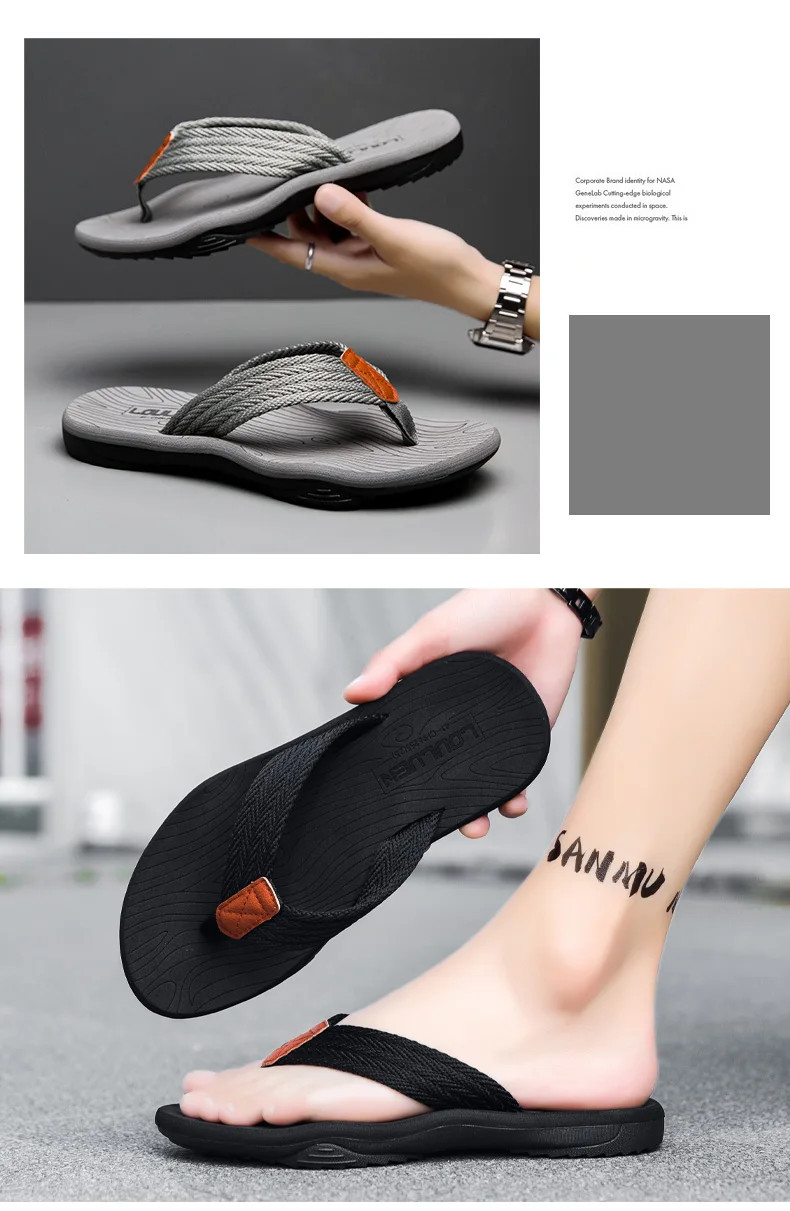 Men Flip Flop Sandals Slip-On Summer Beach Casual Footwear Slides Slippers Gift