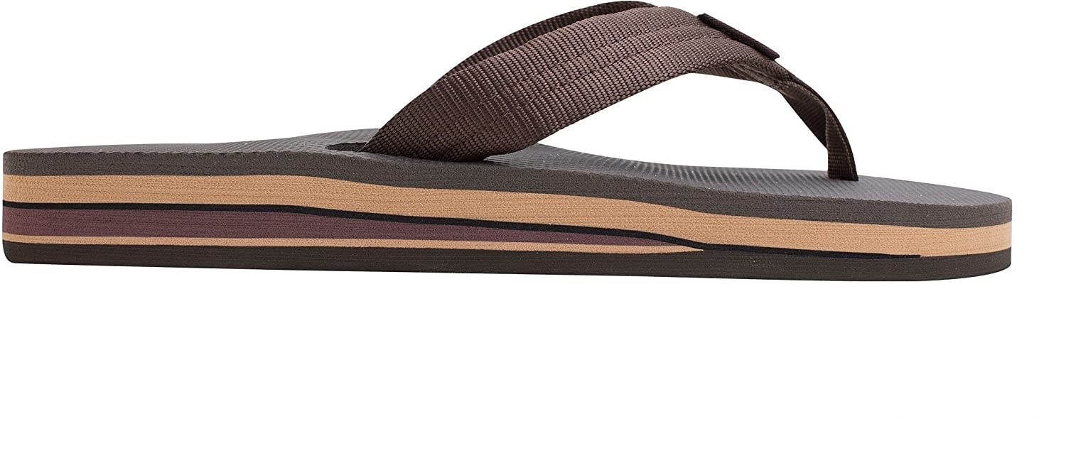 Man Rainbow Classic Rubber Double Layer Soft Top Nylon Strap 302ARP Brown New