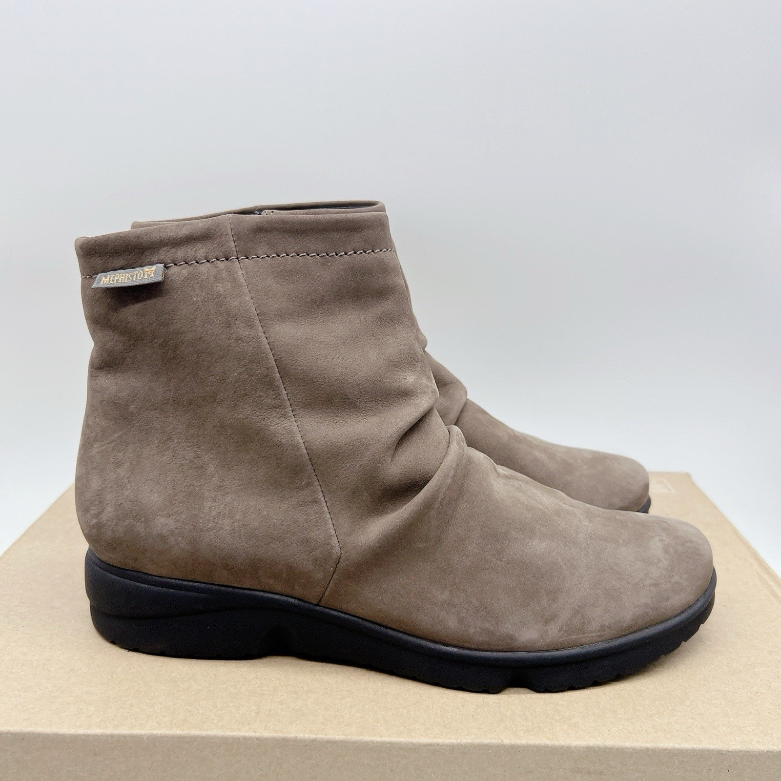 Mephisto Rezia Walnut Nubuck Ankle Boots Wedge Womens US 6 EU 37 1/3