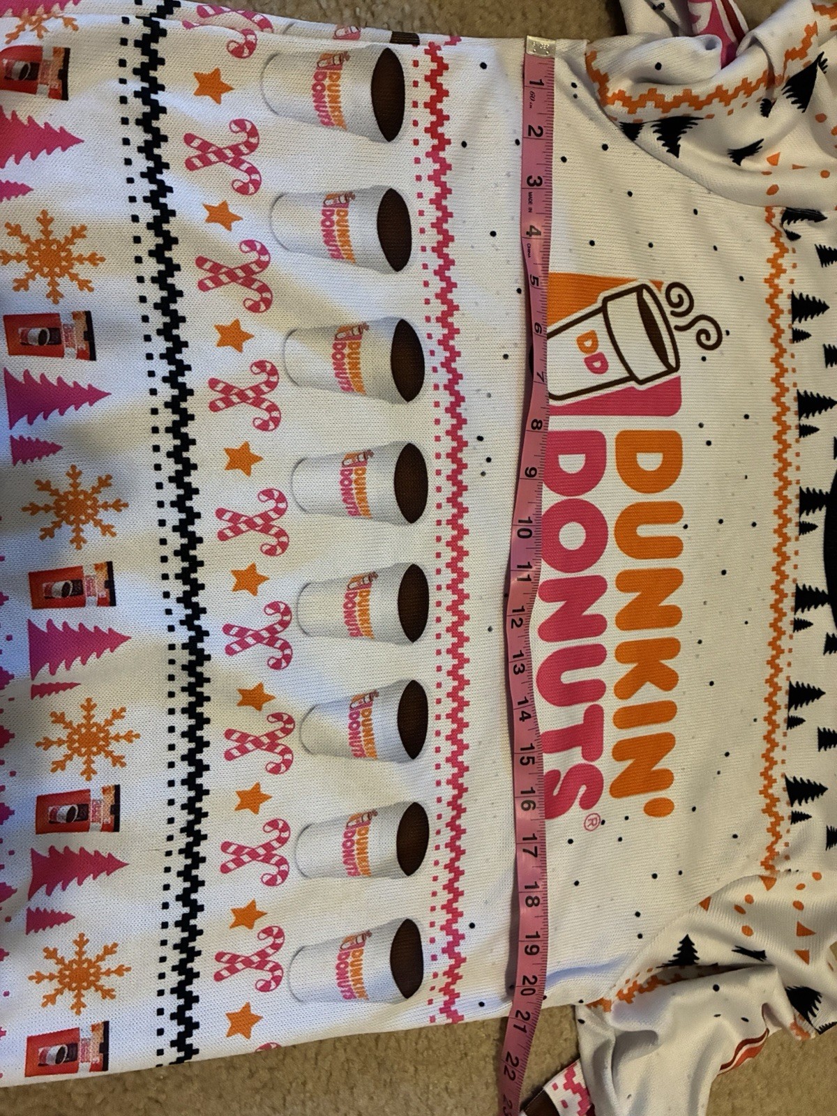 Dunkin Donuts Coffee Holiday Ugly Sweater Size Medium