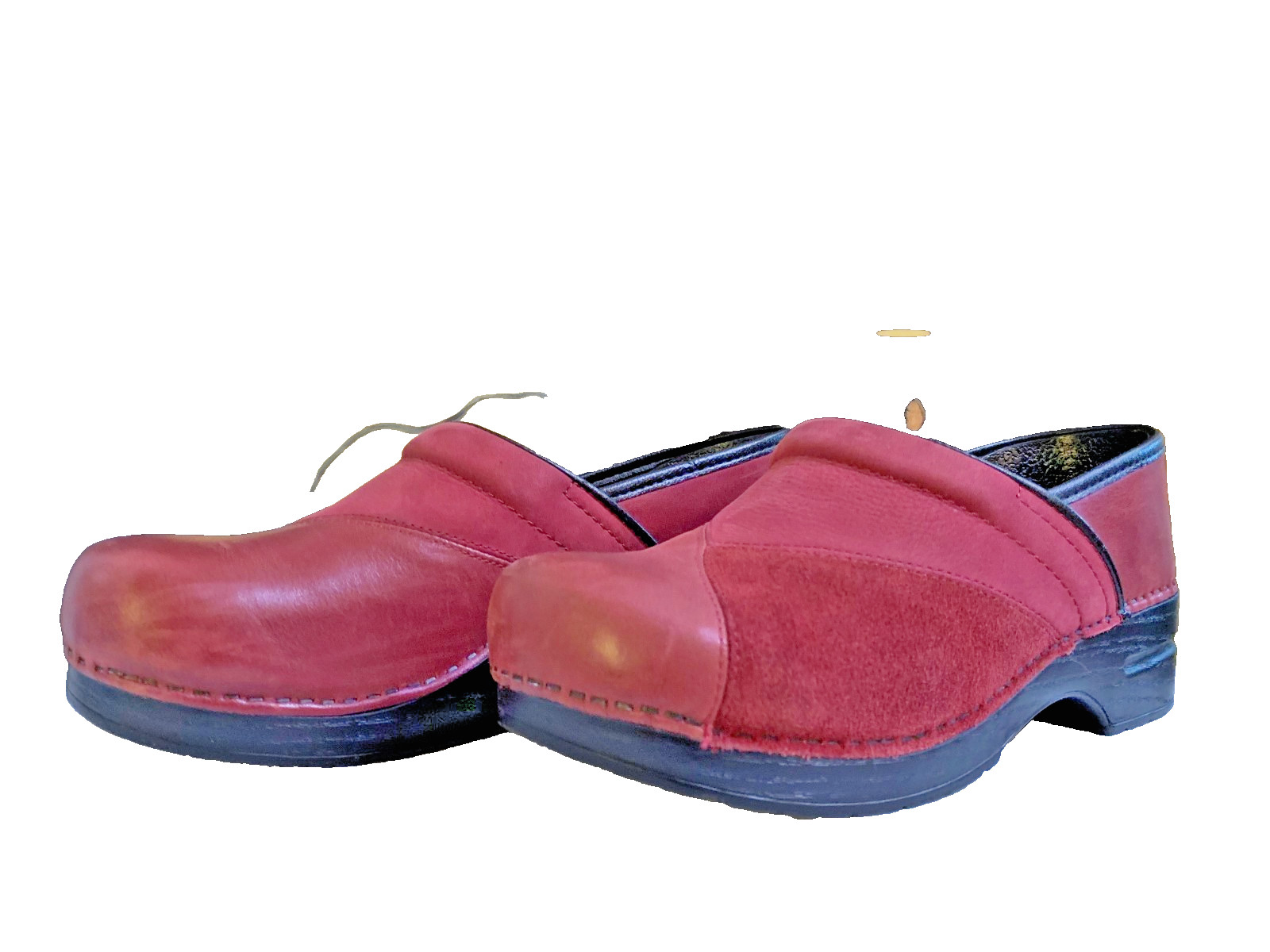 Dansko clogs, EU 42 (US 11.5-12), burgundy, leather and suede