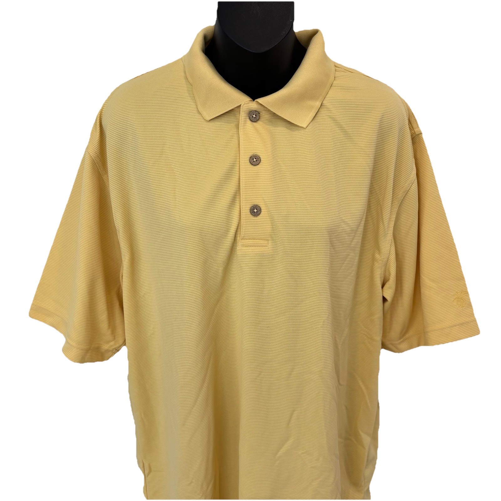 Cubavera Polo Shirt Men’s Large Yellow Sahara Sun Short Sleeve Golf Casual