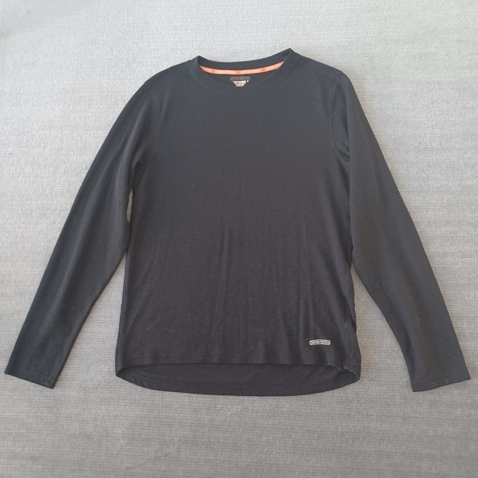 Omni Wool Base Layer Shirt Mens XL Black Mid Weight Ski Snow 2 Layer Wool Blend