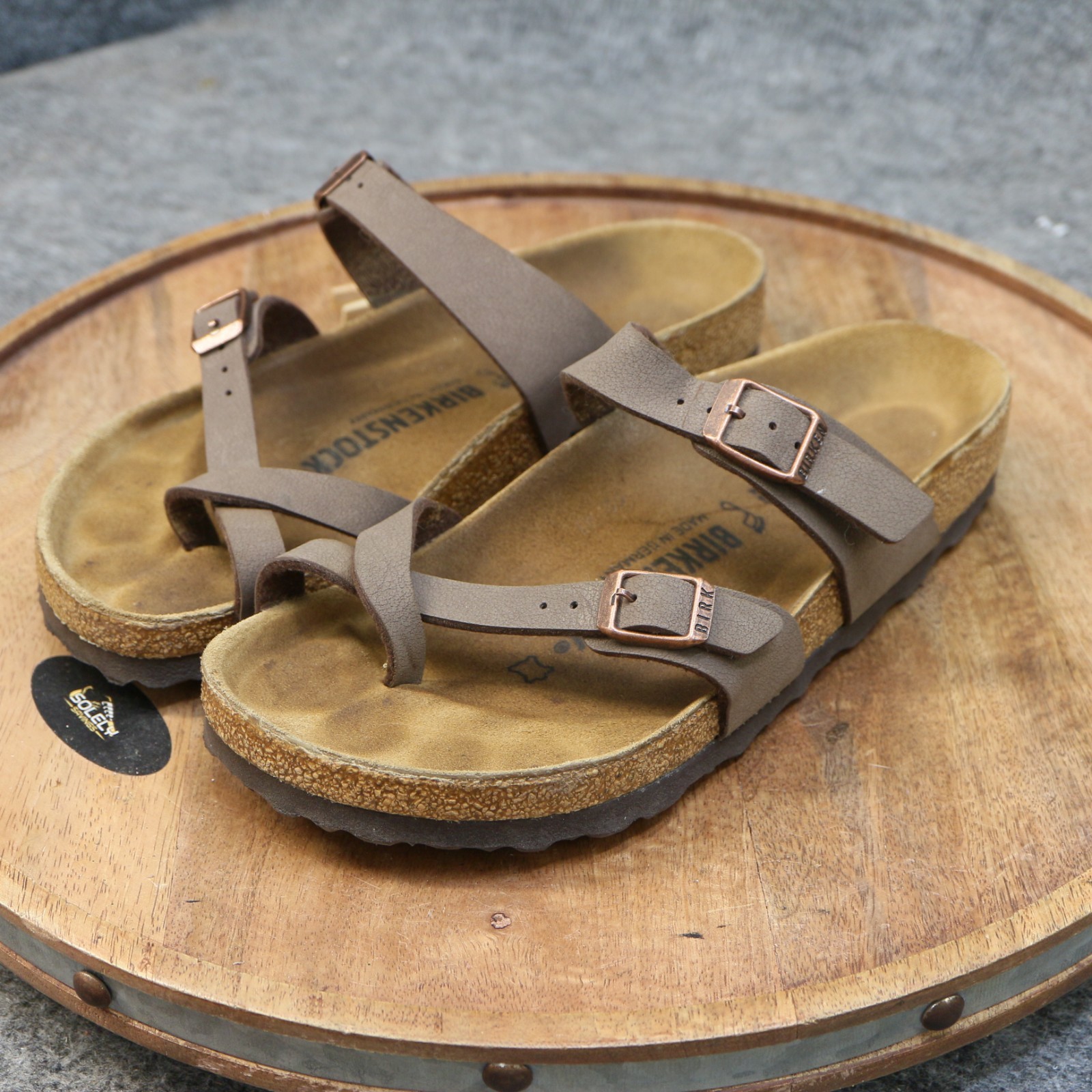 Birkenstock Womens Mayari Birkibuc Mocha Brown Sandals Slide Size 37 US 6 Reg.