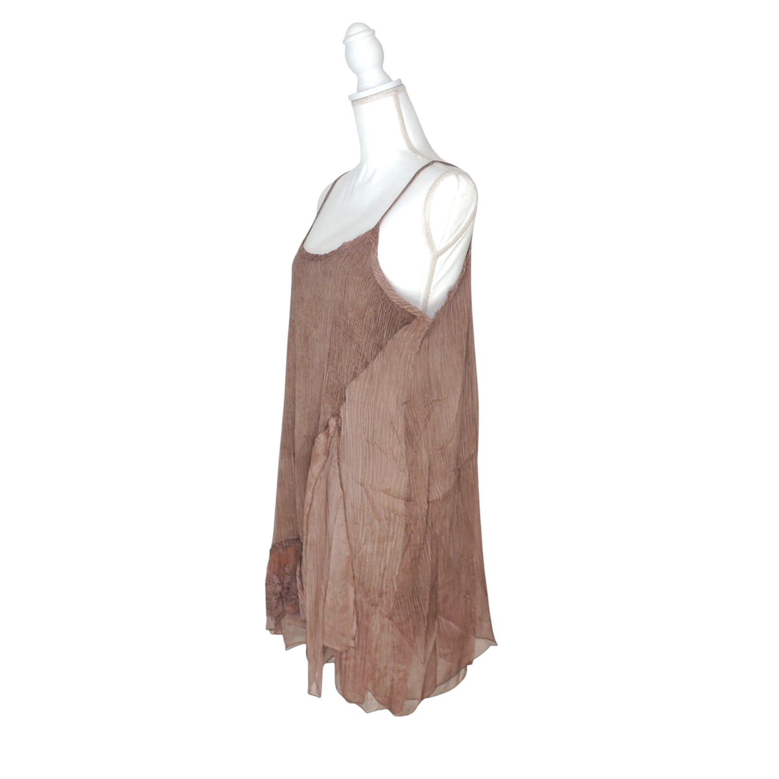 Pretty Angel Lined Tunic Tank Top Lined Blouse 60200 Brown CF Large