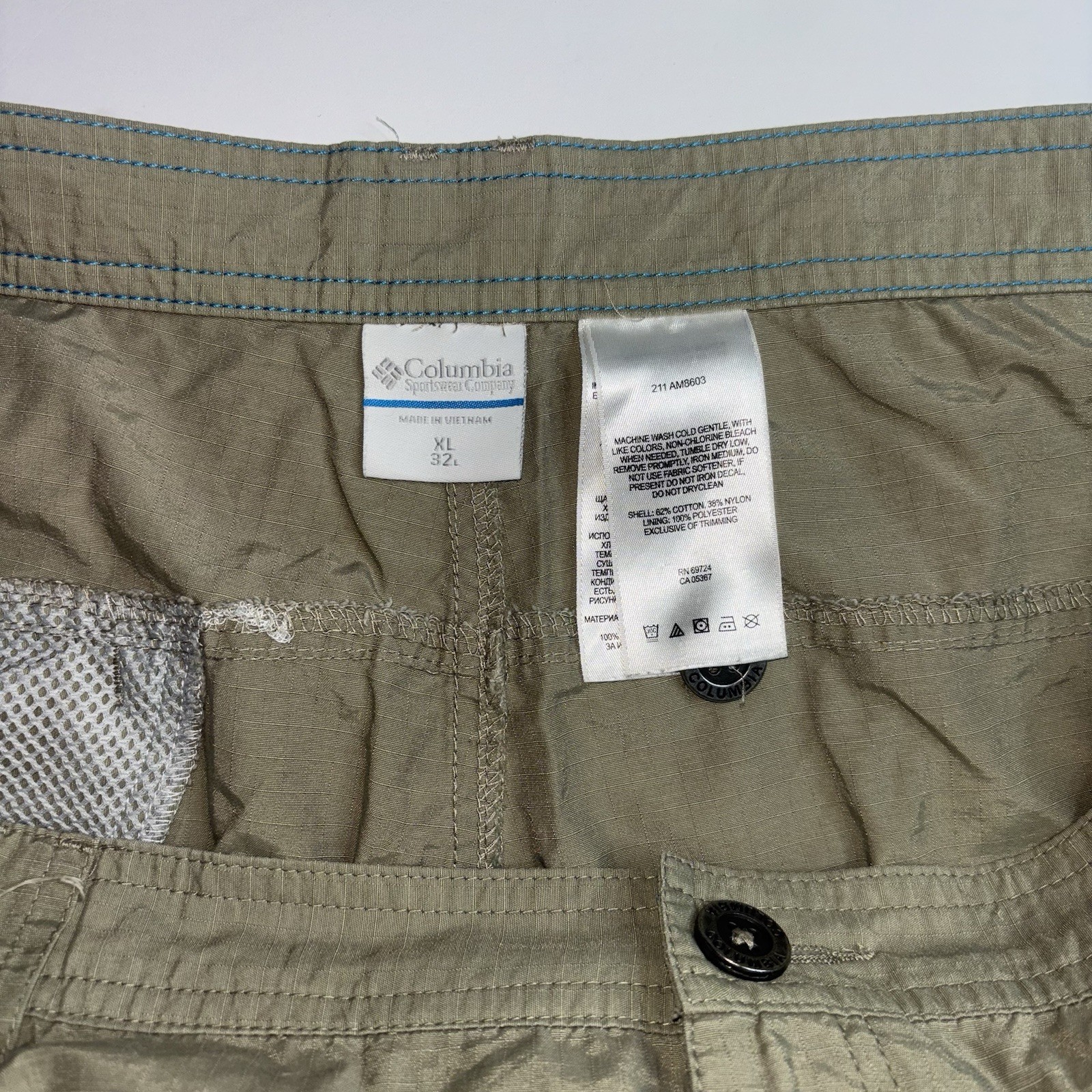 Columbia Men’s Silver Ridge Utility Convertible Pants 38 To 40” Waist 32” Length