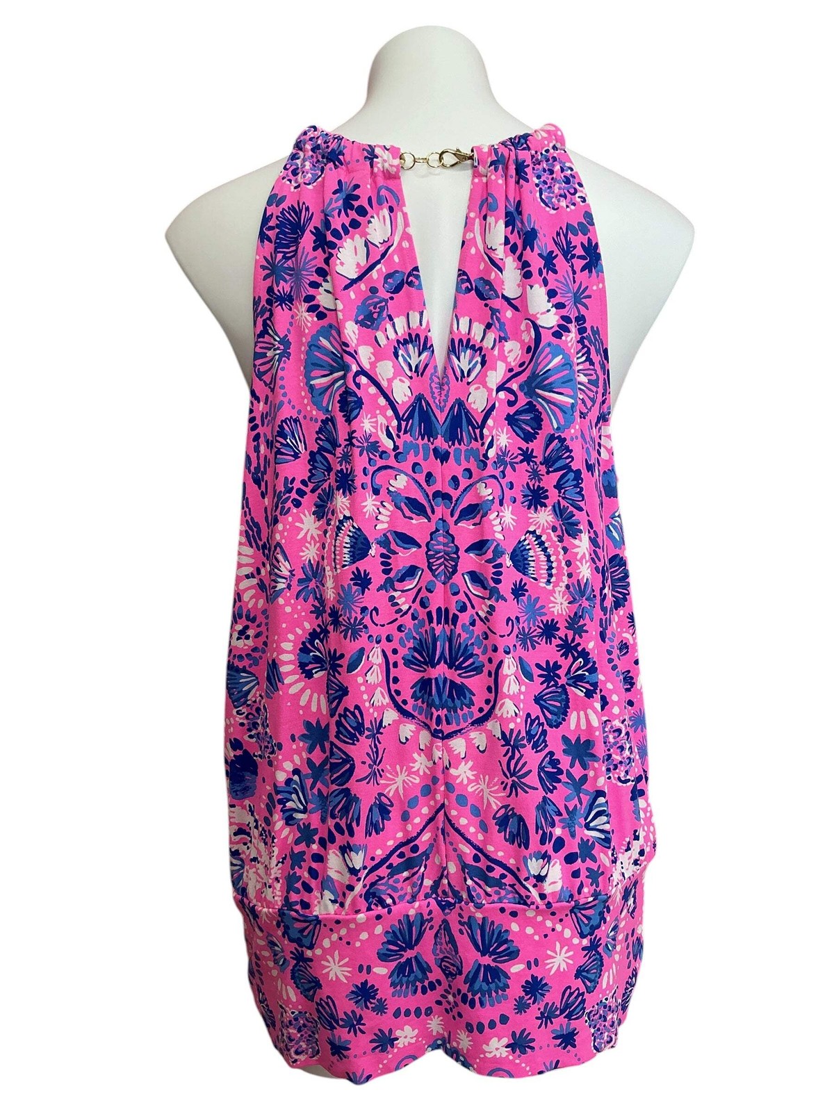 Lilly Pulitzer Bowen Halter Top Havana Pink Turtle Tidepool Engineered – Size XL