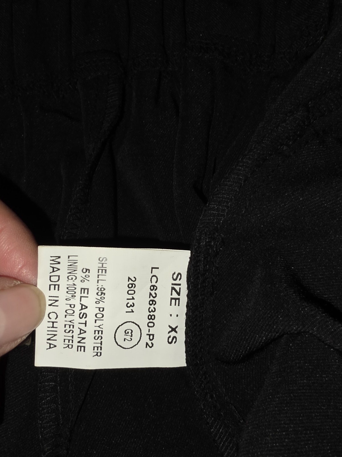 Luvamia Black 2-Piece Pant Suit Set XS Polyester Stretch Notch Lapel 1-Button