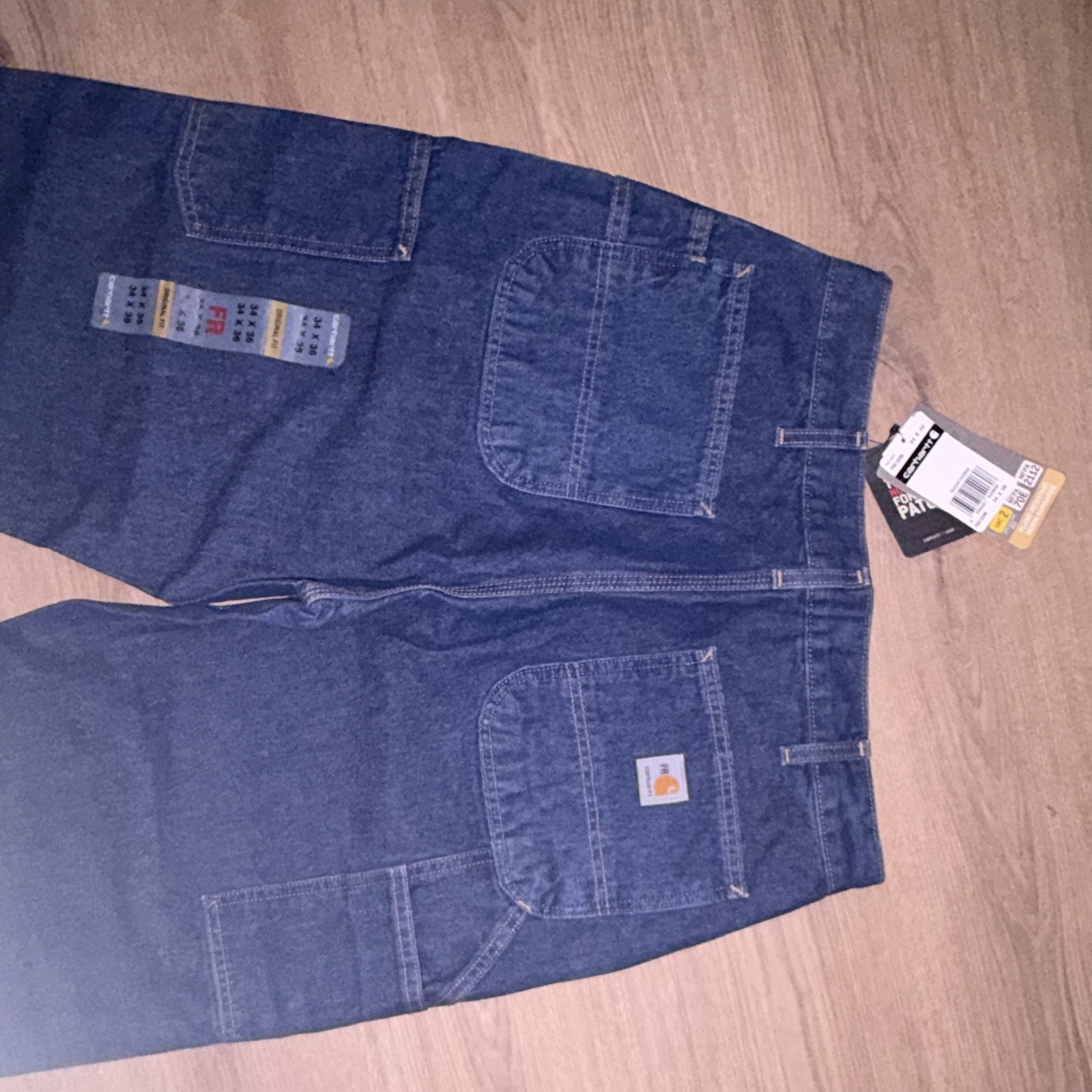 Carhartt FR Flame-Resistant Original Fit 34×36 Denim Dungaree Pants Blue