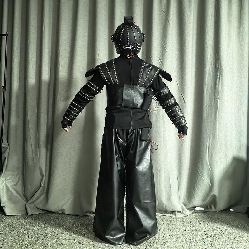 LED Luminous Robot Illuminated Armor Suit Costume Helmet Gloves DJ Bar KTV Prop