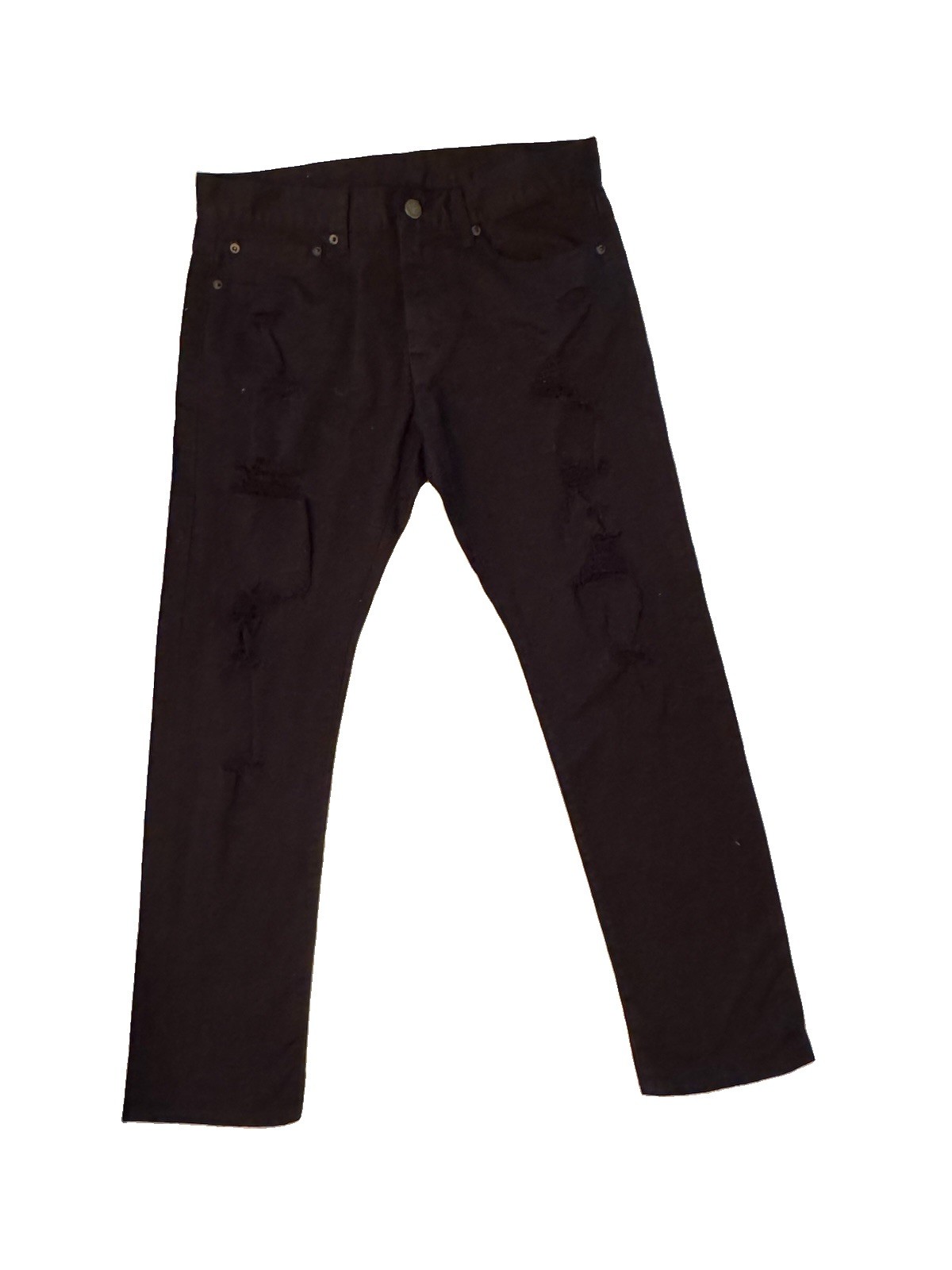 AMERICAN EAGLE Men’s 32×30 Slim Core Flex Black Jeans Distressed Ripped Shredded