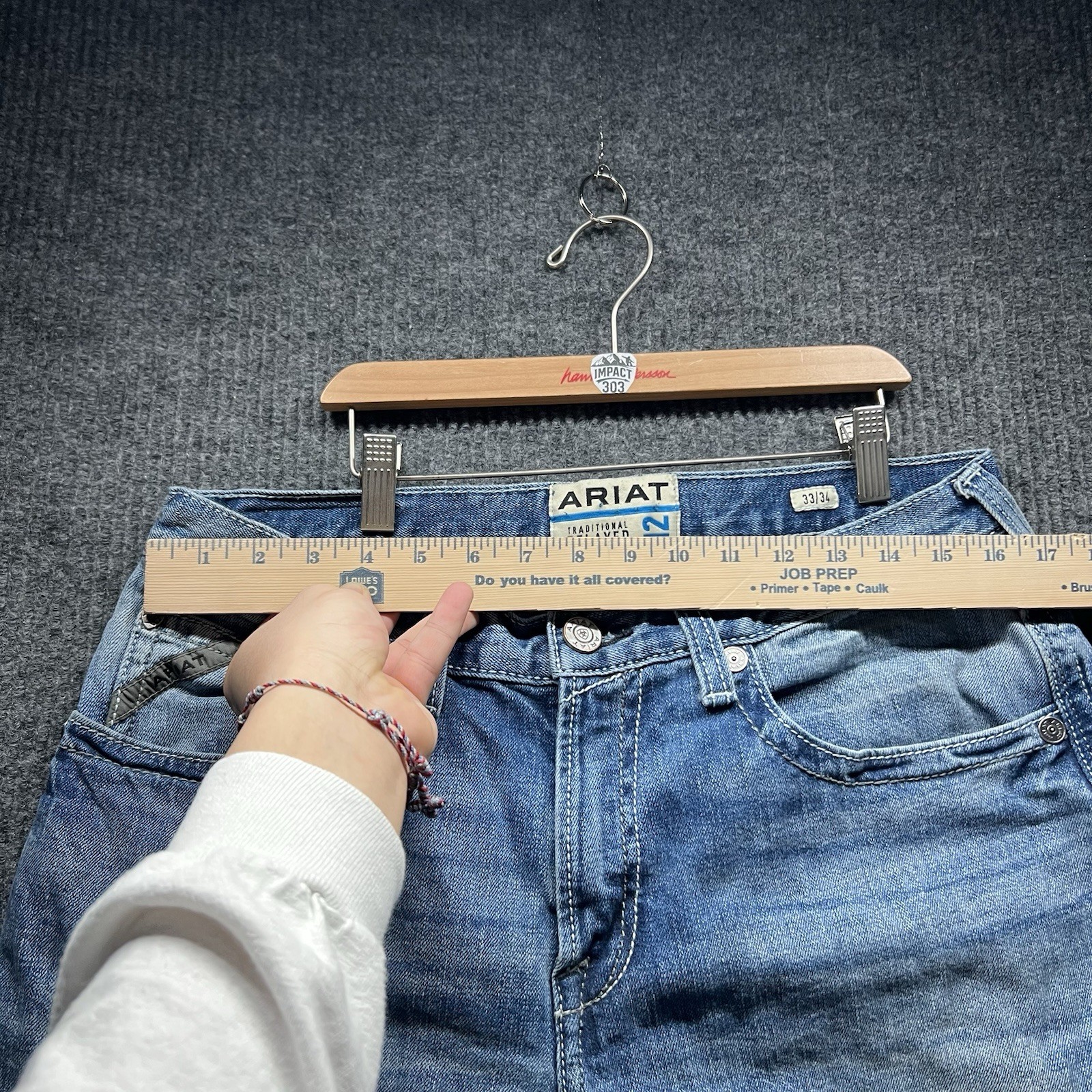 Ariat M2 Jeans Mens 33×34 Traditional Relaxed Boot Cut Medium Wash Blue Western