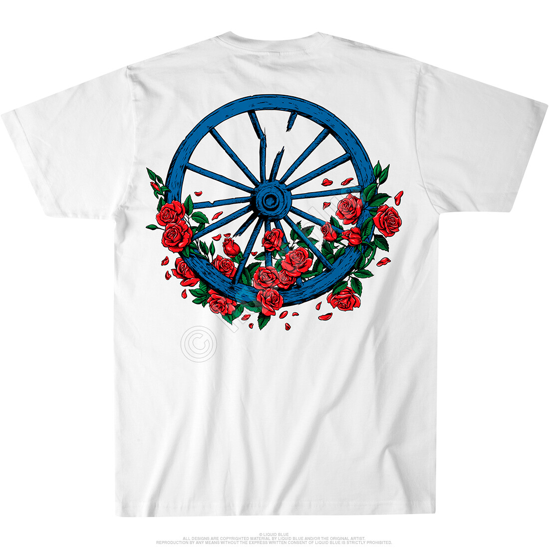 GRATEFUL DEAD-BERTHA WHEEL & ROSES-SYF-2 Sided T-SHIRT S-M-L-XL-XXL Garcia,Wier