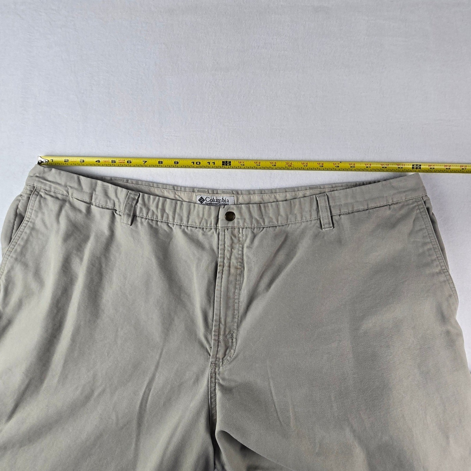 Columbia Roc Pants Casual Utility Trousers Mens 50×32 Tan Cotton Canvas Straight