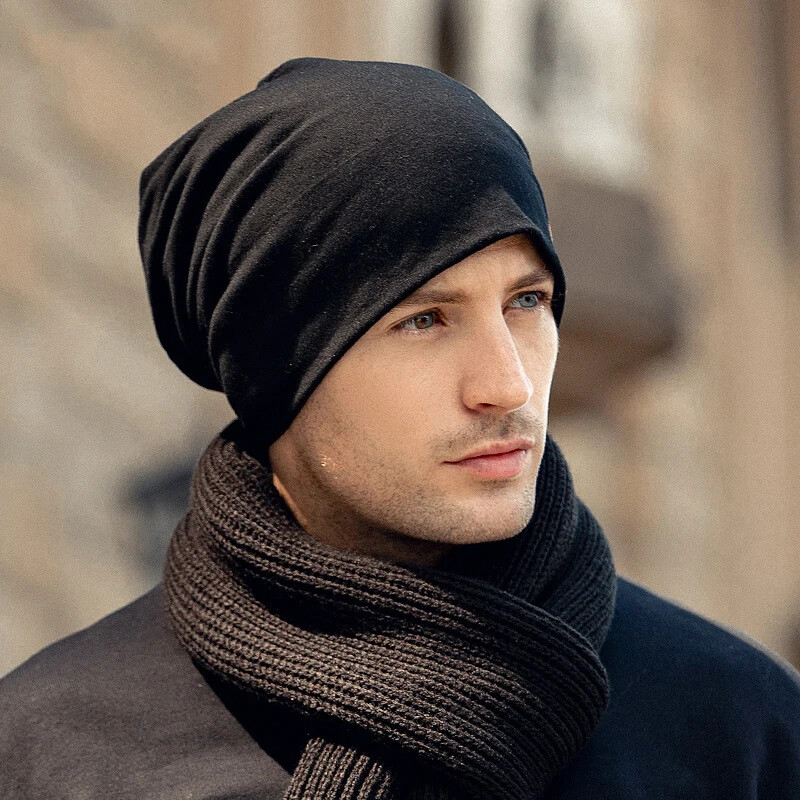 Men’s Winter Casual Beanie Cap Cotton Blended Warm Hat Hat Slouch Women Cap Hat