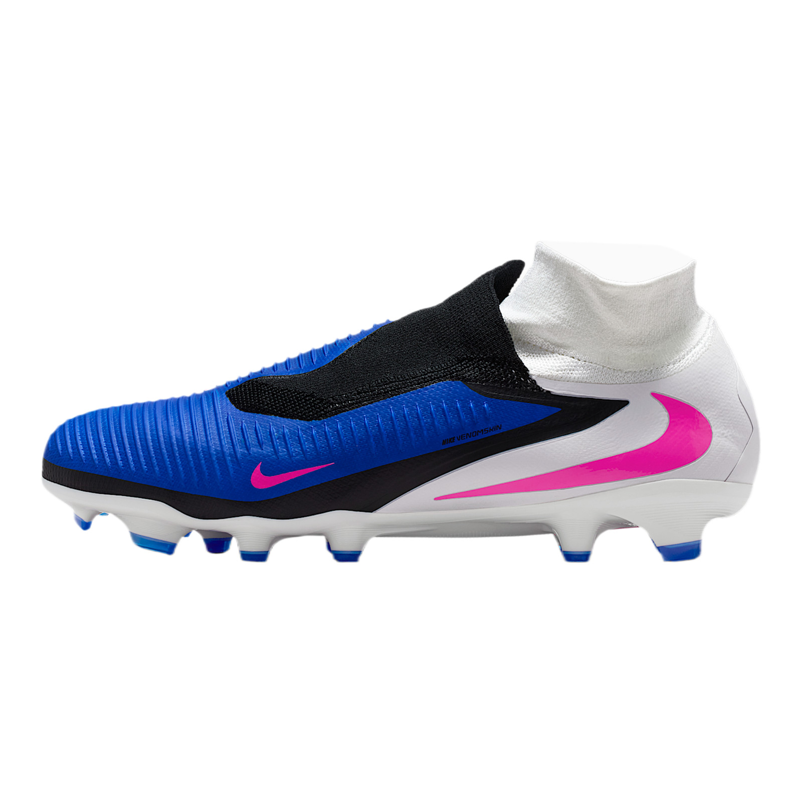 Nike Phantom 6 High Pro Firm-Ground Soccer Cleats (Racer Blue/White/Pink Blast)