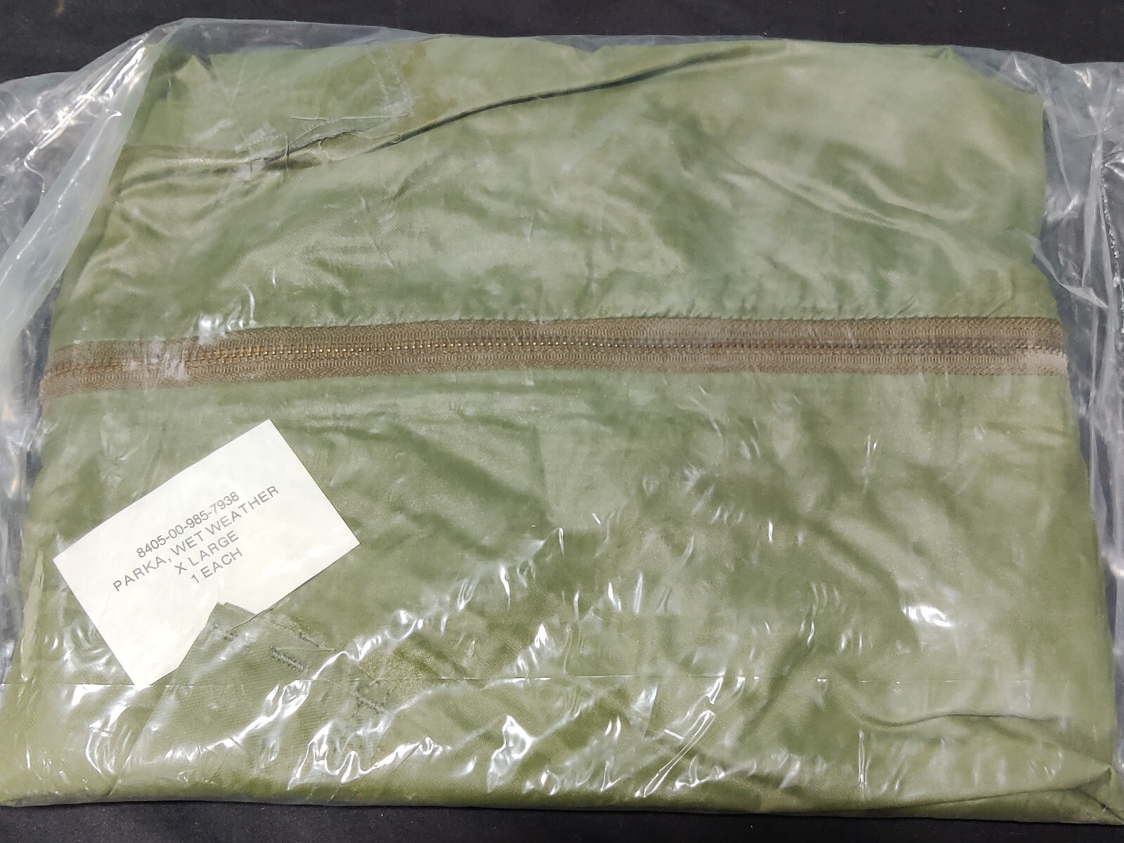 Genuine USGI USMC USN Wet Weather Parka Rain Jacket OD – Size XL – NEW