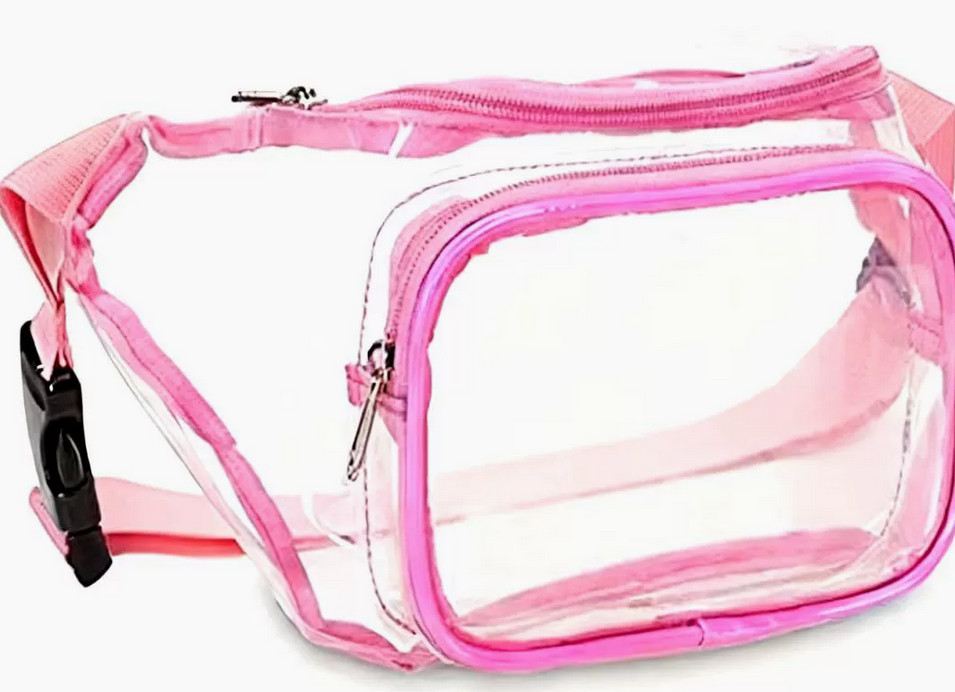 Clear USB Tote Bag PVC Zipper Stadium Approved Shoulder Handbag Purse Chest