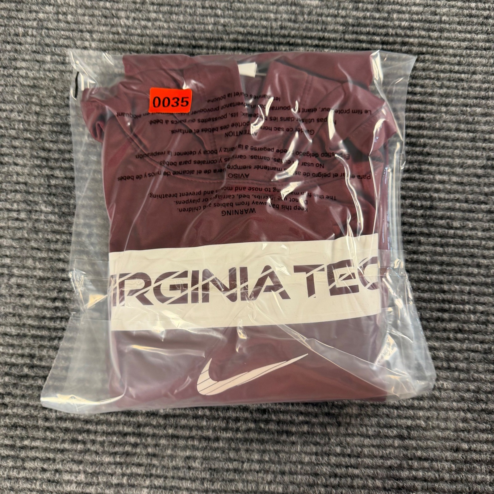Nike Virginia Tech Hokies Dri-FIT Hooded Shirt Mens Medium Maroon Long Sleeve