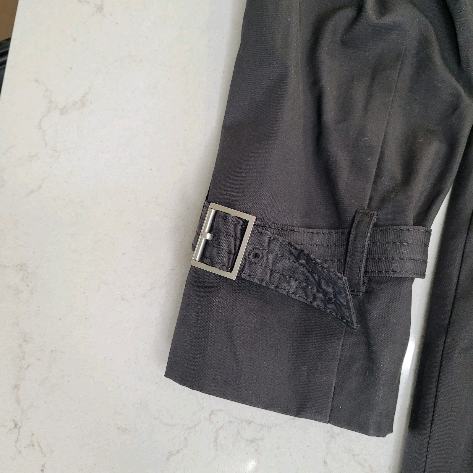 Cole Haan Women’s Black Double Breasted Trench Coat w/Belt Size M