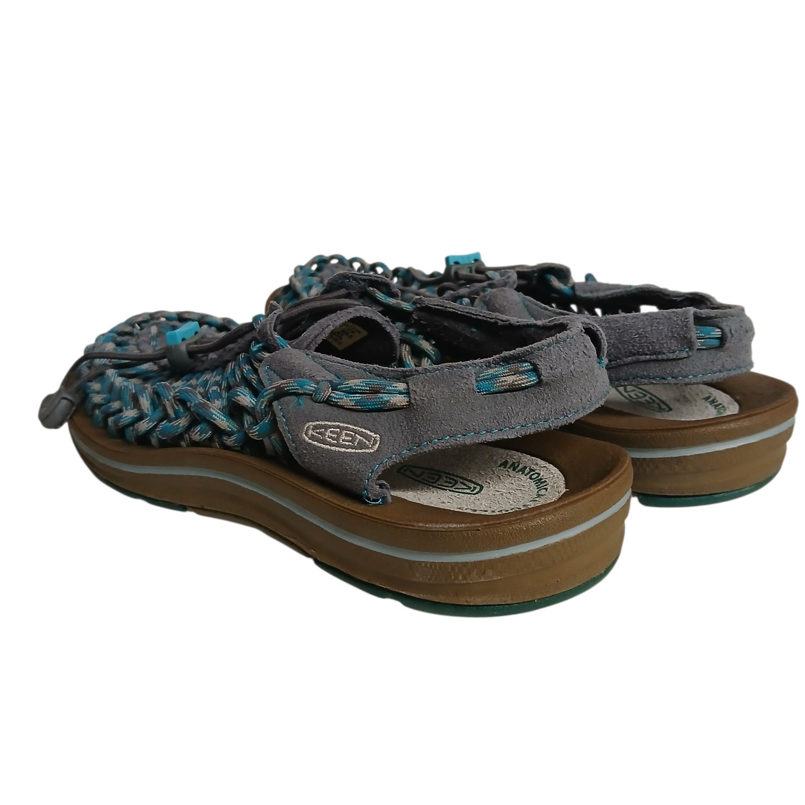 KEEN Uneek Women’s Size 6.5 Dark Grey Teal Braided Cord Sport Sandals 1014113