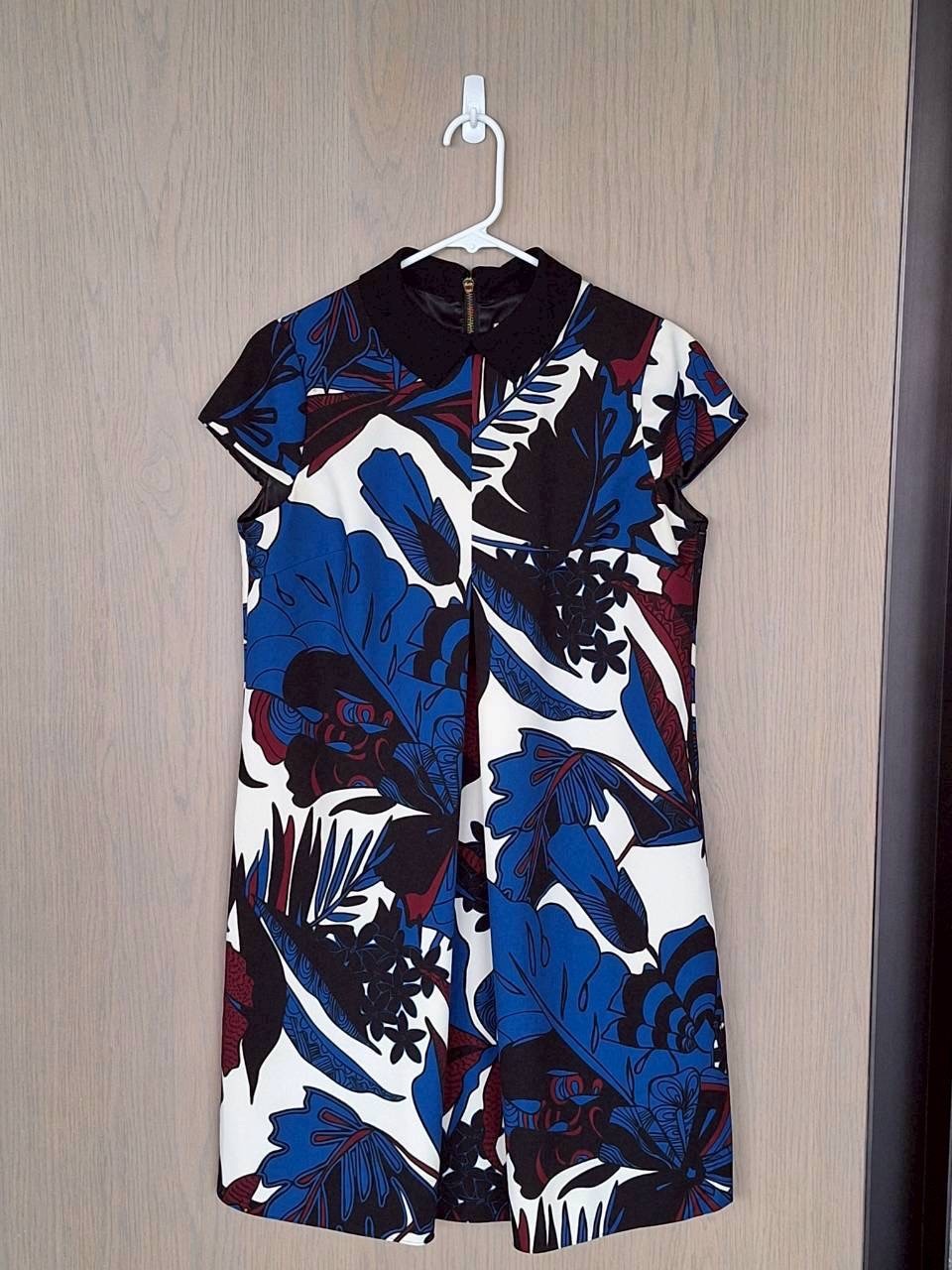 Ted Baker Women’s Avanna Bold Floral Tropical Leaf Print High Neck Dress Sz 2