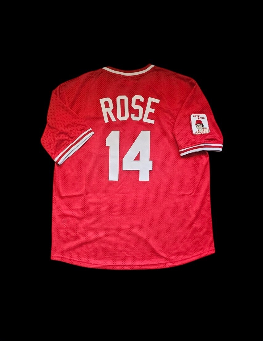 Pete Rose Jersey Cincinnati Reds Mens Pullover Red Throwback Stitched NEW SALE!