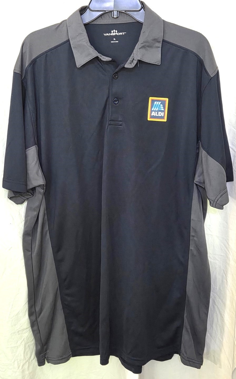New Vansport Men’s LG Aldi Employee Polo Golf Shirt Blue Gray