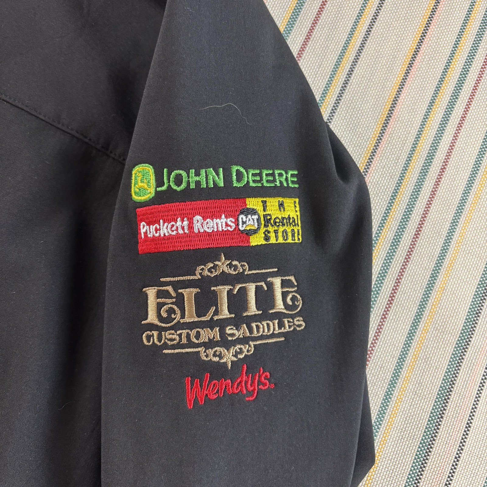 Dixie National Quarter Horse Show Jacket Womens Small Black Soft Shell Sponsor