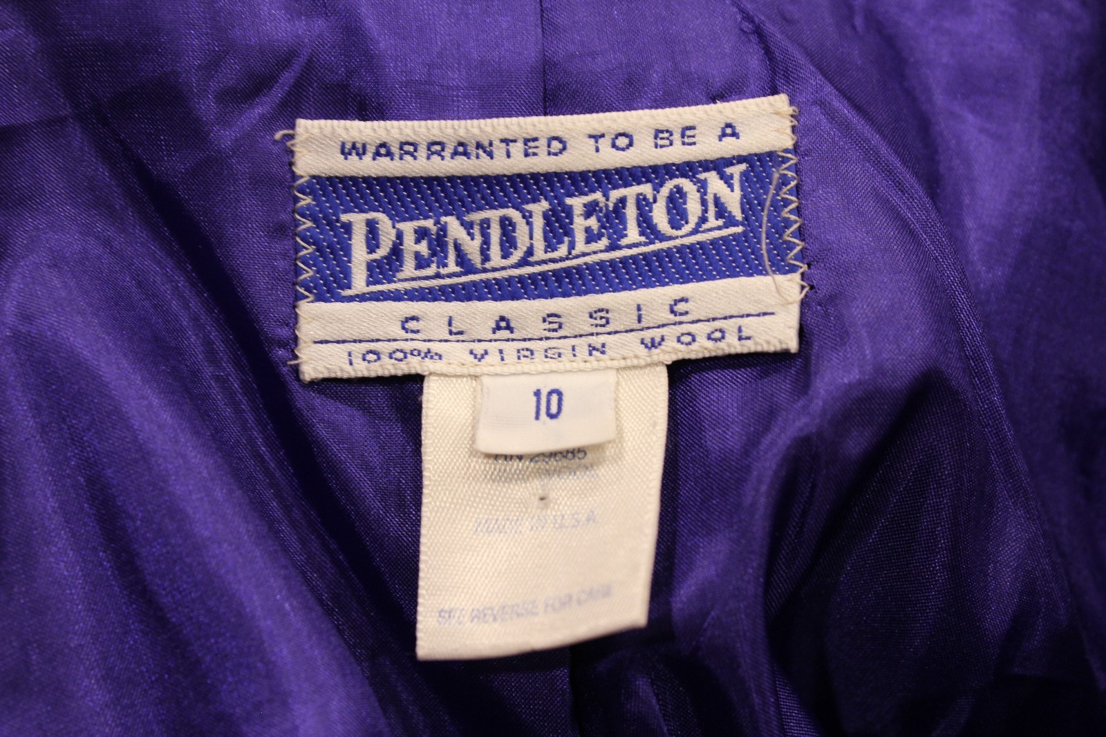 VTG Pendleton Woolmark Virgin Wool Lined Womens Blazer 10 Jacket Lined Button