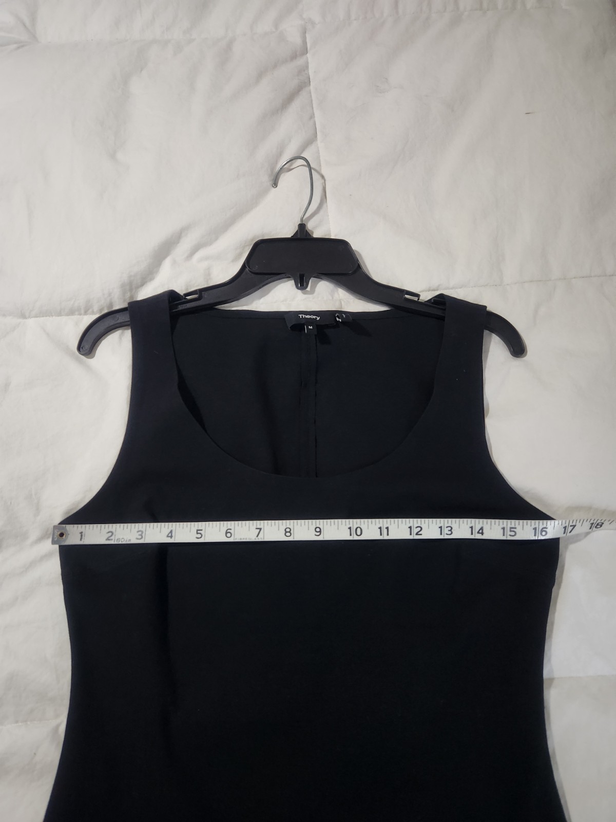 Theory SL Scoop Shell Cotton Ponte Size Medium Black Top