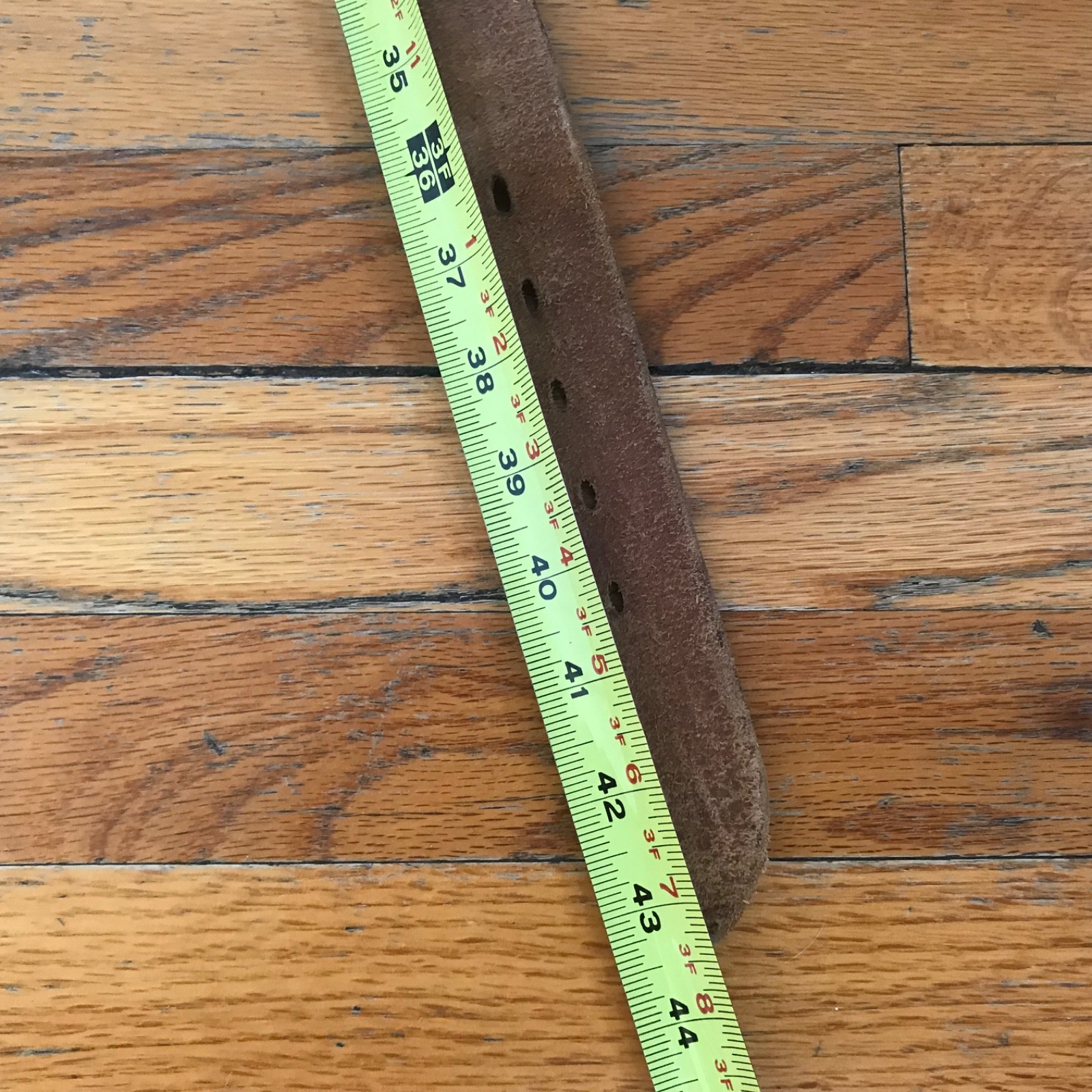 Bianchi Men’s Classic Heavy-Duty Leather Belt w/ Solid Brass Buckle Size 38