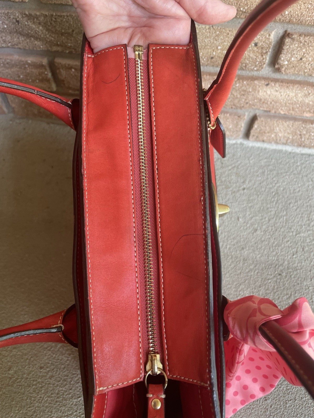 Vintage Y2K Coach Madeline Leather Turnlock Tote