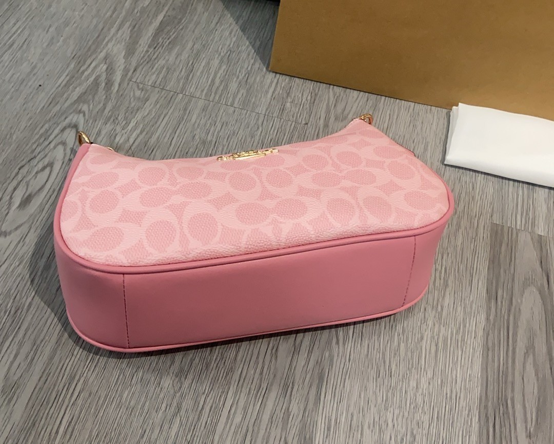 Coach Teri Shoulder Bag CV933 In Signature Pink Leather Crossbody Handbag