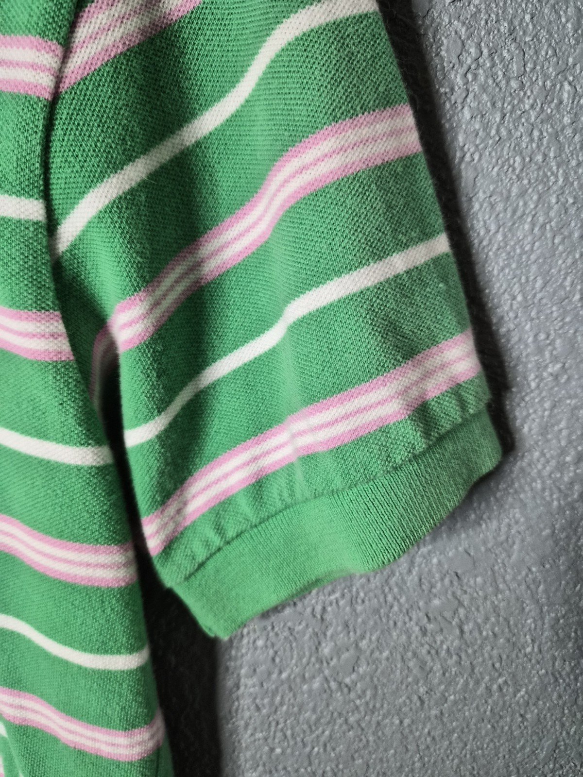 vintage 1990s Polo By Ralph Lauren shirt Stripes Green Pink White Size Medium