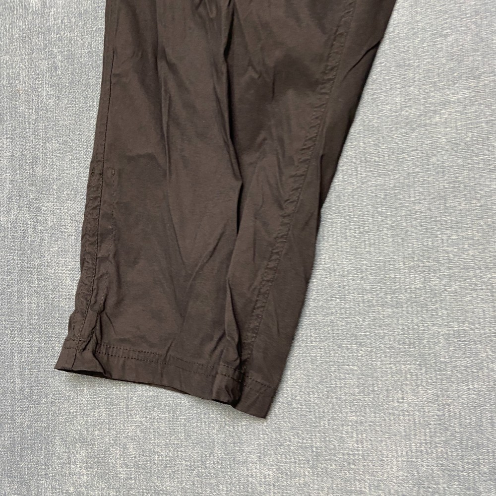 Eddie Bauer Rainier Capri Pants Womens 12 Brown Logo Utility Pockets Mid Rise