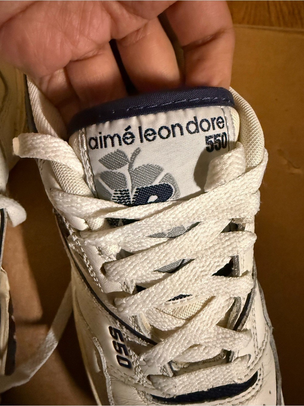 New Balance x Aime Leon Dore 550 White Navy Leather Sneakers