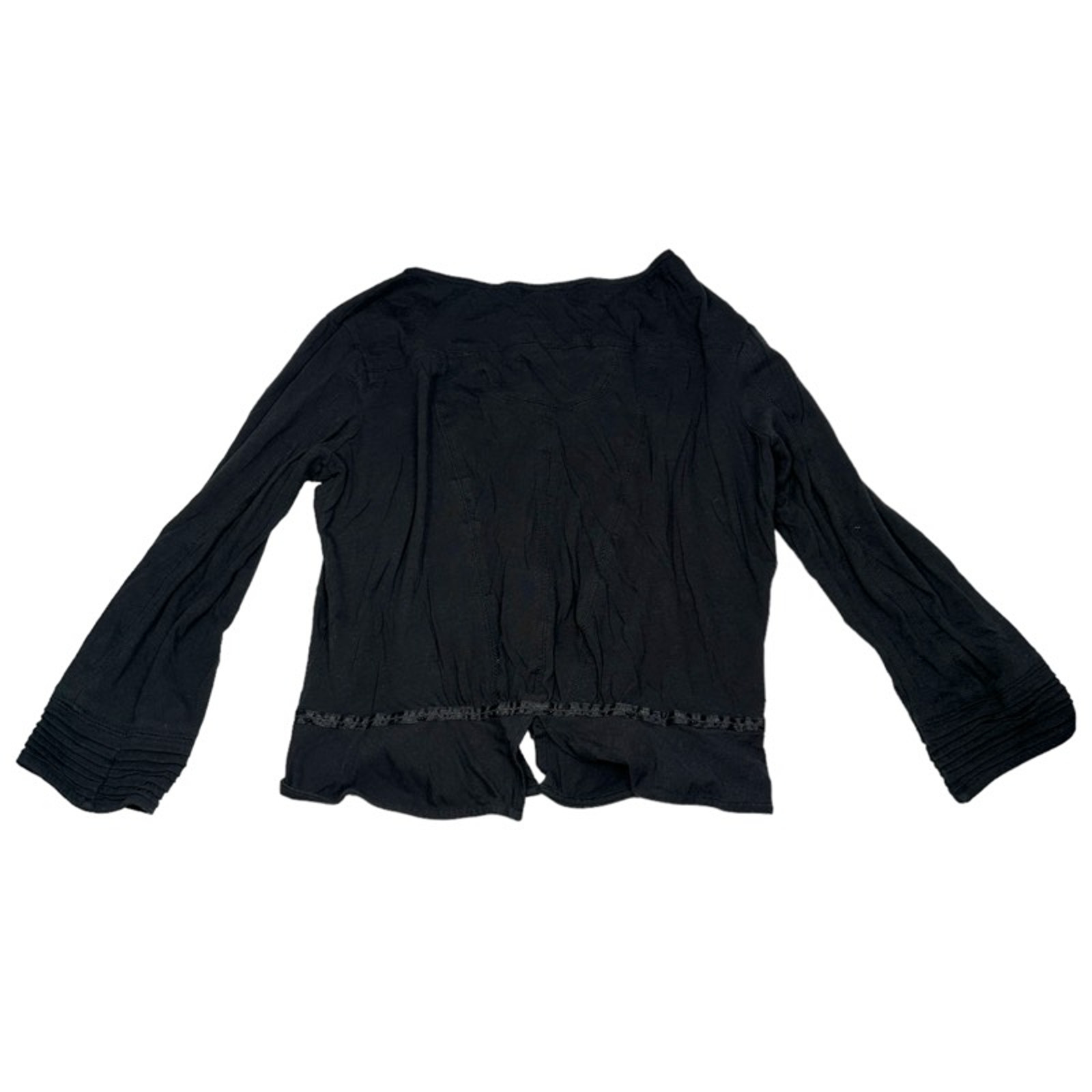 See By Chloe Light Cardigan Sweater Top Blouse Womens 2 Black Trim Modal Blend