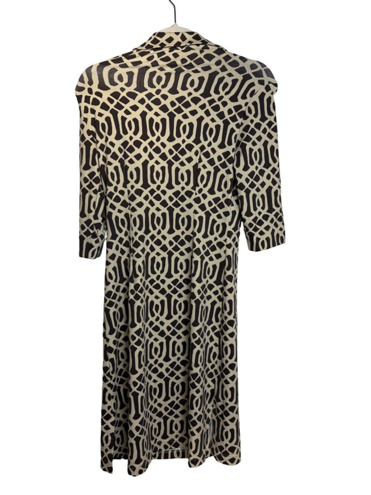J.McLaughlin Catalina Cloth Faux Wrap Dress Women XS Black Tan Geometric