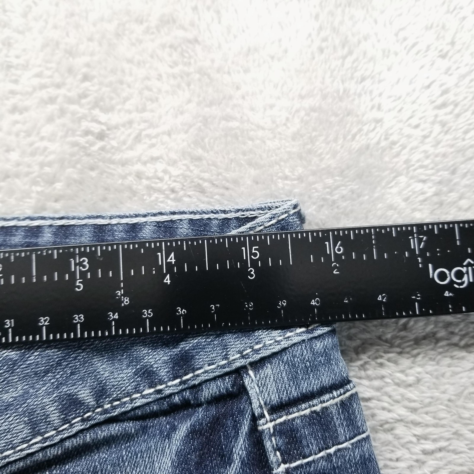 Amethyst Jeans Womens 11 Blue Bootcut Low Rise Stretch Medium Wash Embroidered