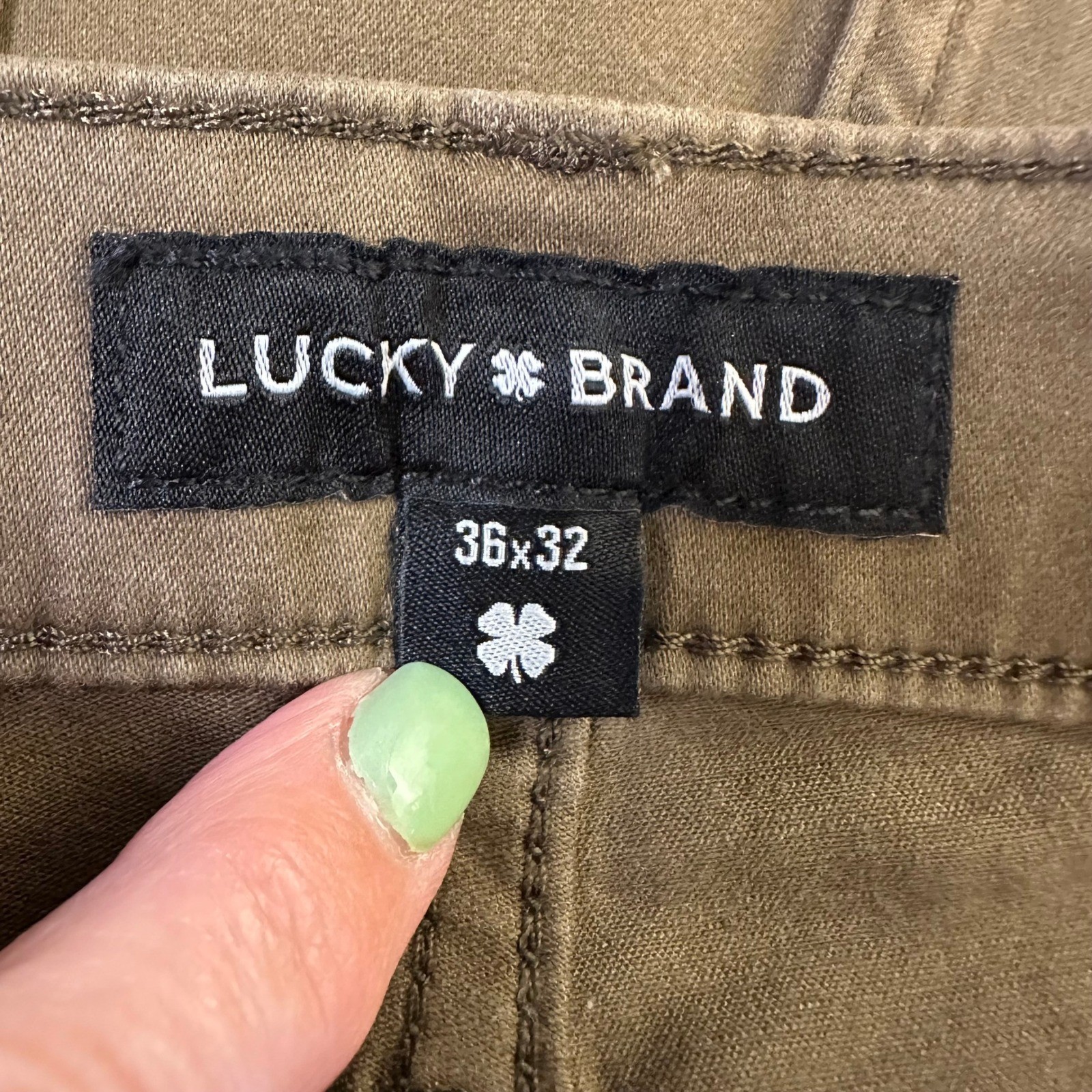 NEW Lucky Brand 223 Straight Leg Pants Mens 36×32 Olive Brown Chino