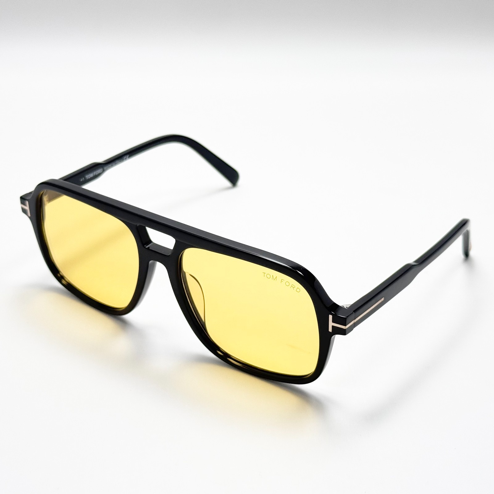 Tom Ford TF884 Falconer Sunglasses Black Frame Yellow Lens 60mm Unisex