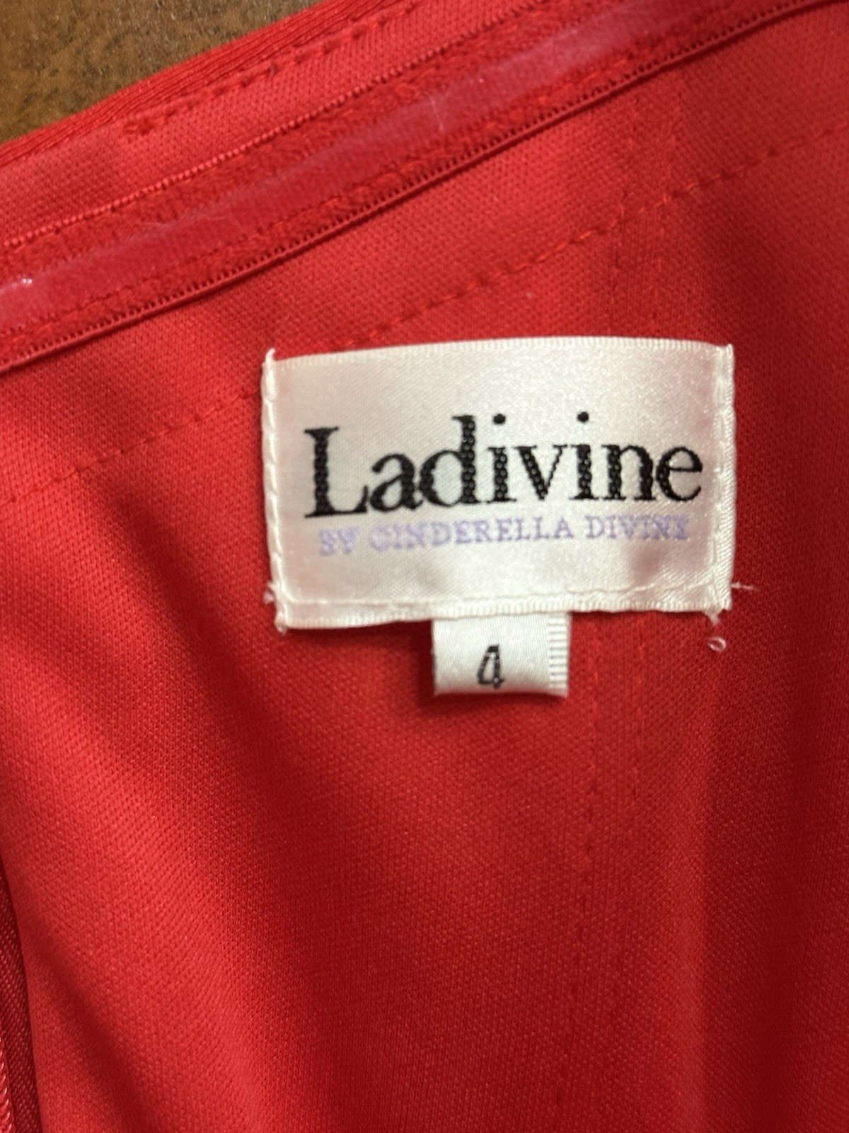 Ladivine by Cinderella Divine Red Gown Bow Ruched Strapless Long Dress 4