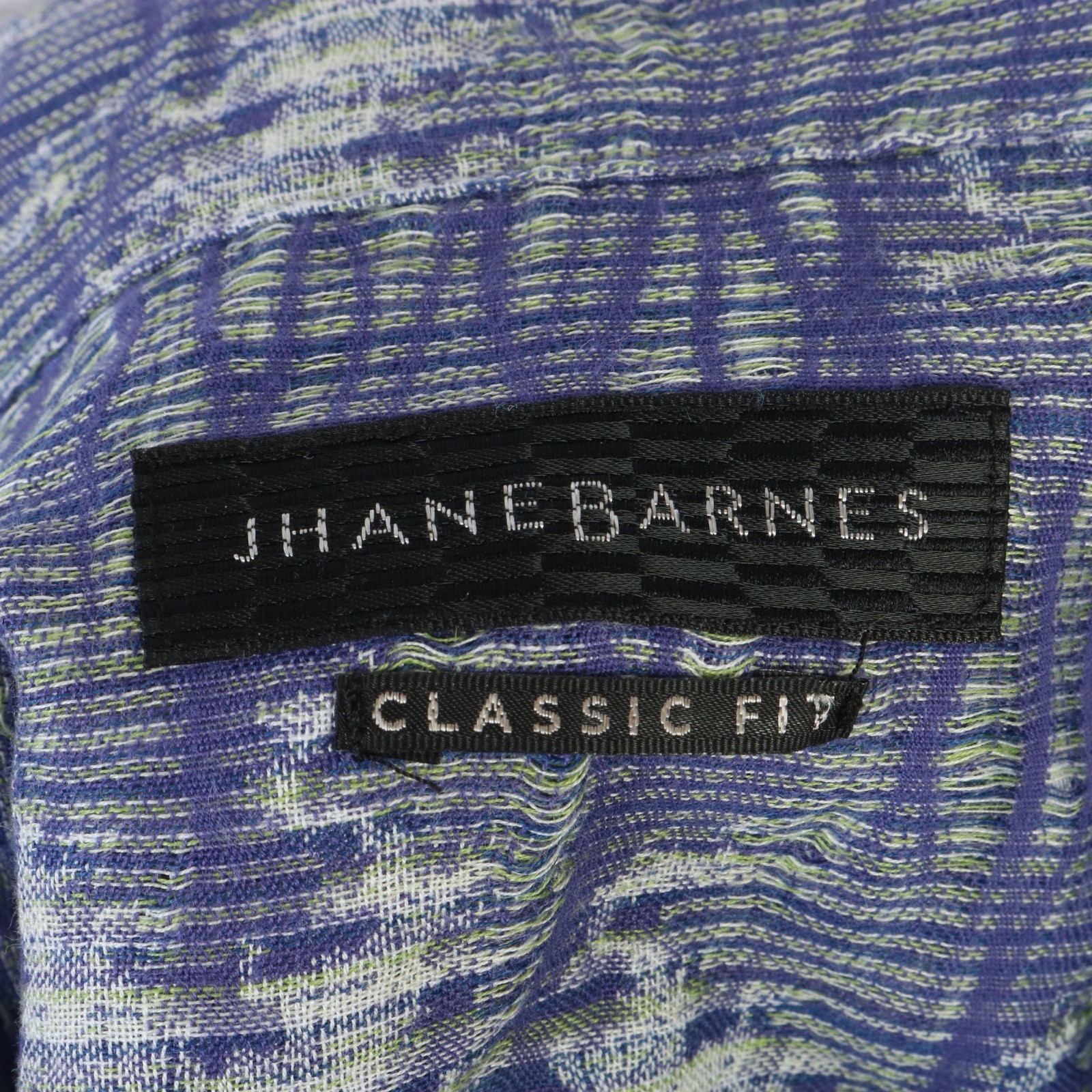 JHANE BARNES BLUE NEON GREEN LIGHTNING KNIT BUTTON DOWN CLASSIC FIT SHIRT M