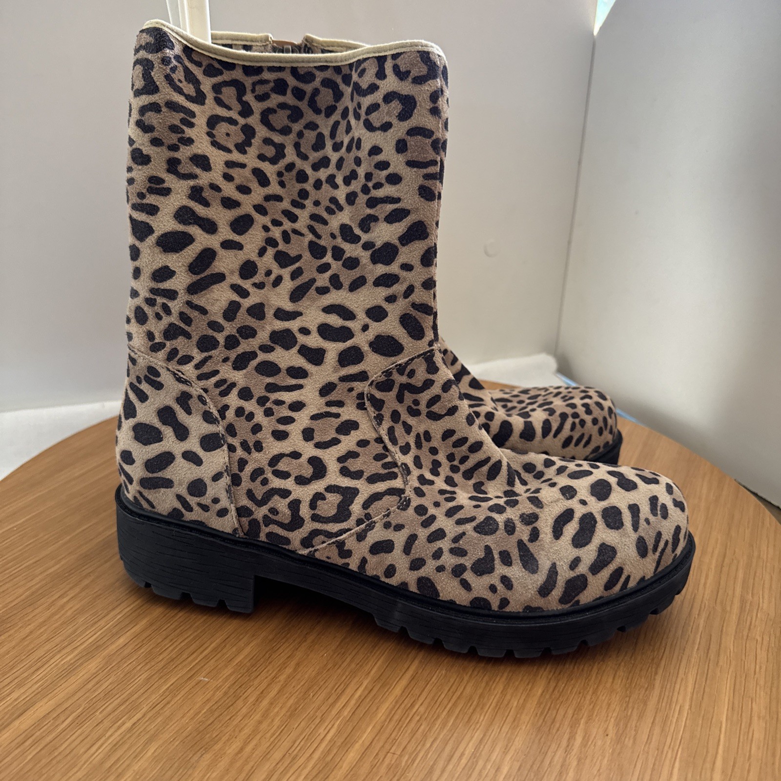 Alegria brown LEOPARD Mid Calf Casual Boot EURO SIZE 41 M 10 1/2-11 us