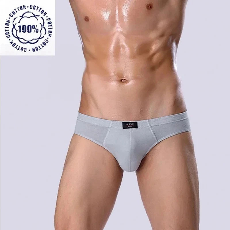 100% Cotton Men’s Briefs Breathable Middle Waist Underwear Solid Color 4PK M-5XL